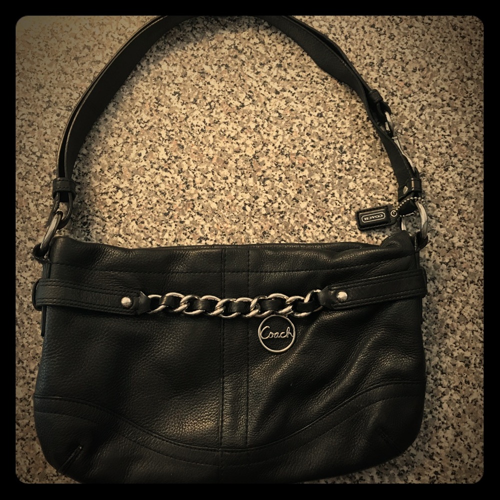 Black Leather Coach Purse excellent condition
